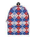 American Argyle Pattern Print School Backpack
