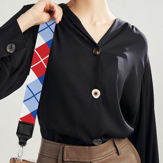 American Argyle Pattern Print Bag Strap