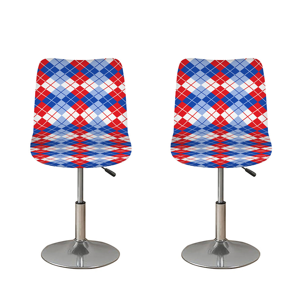 American Argyle Pattern Print Bar Stool Covers