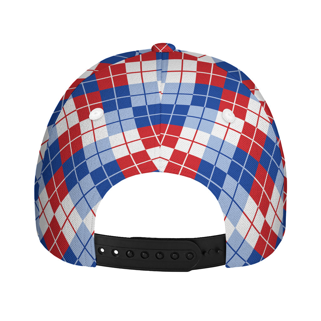 American Argyle Pattern Print Baseball Cap