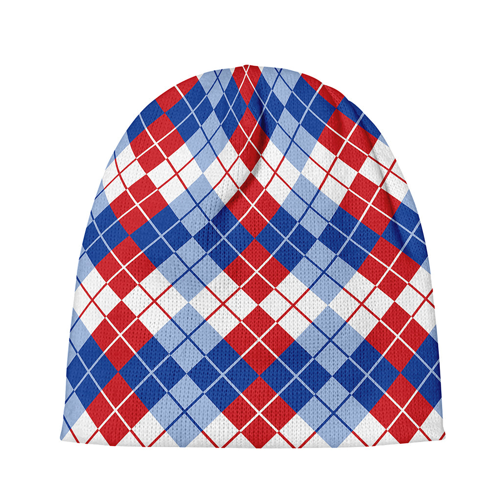 American Argyle Pattern Print Beanie