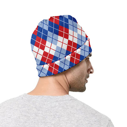 American Argyle Pattern Print Beanie