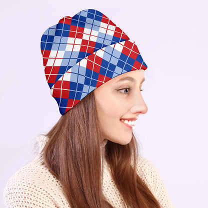 American Argyle Pattern Print Beanie