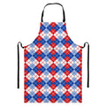 American Argyle Pattern Print Bib Apron With Pocket