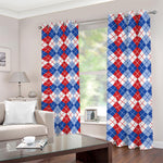 American Argyle Pattern Print Blackout Grommet Curtains