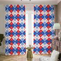 American Argyle Pattern Print Dimout Pencil Pleat Curtains