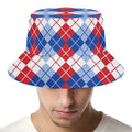 American Argyle Pattern Print Bucket Hat