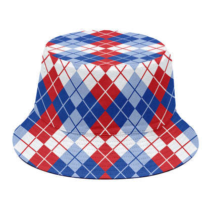 American Argyle Pattern Print Bucket Hat