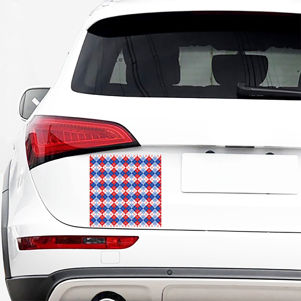 American Argyle Pattern Print Car Sticker