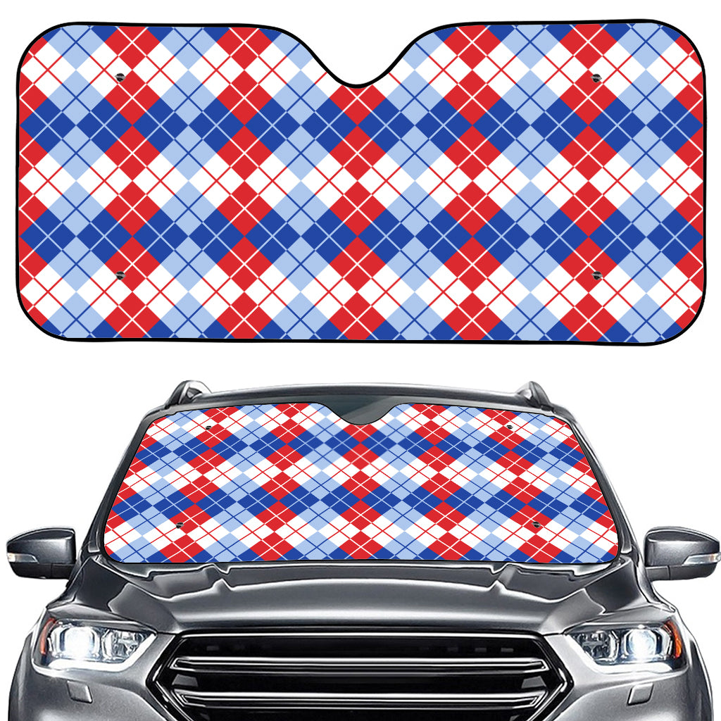 American Argyle Pattern Print Car Windshield Sun Shade