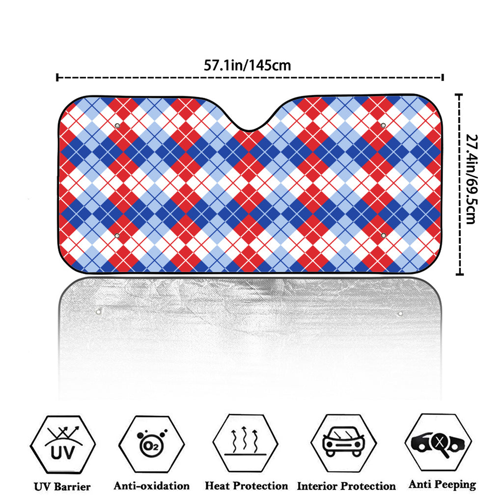 American Argyle Pattern Print Car Windshield Sun Shade