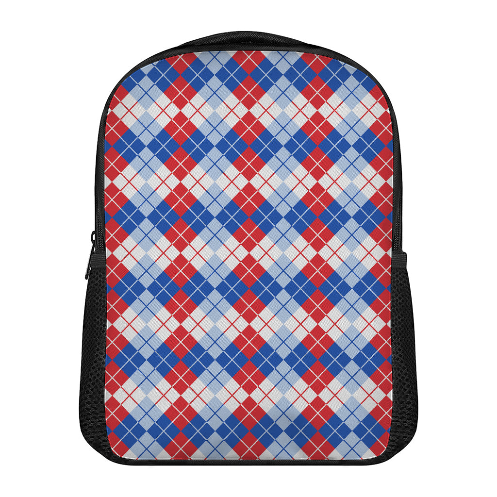 American Argyle Pattern Print Casual Backpack