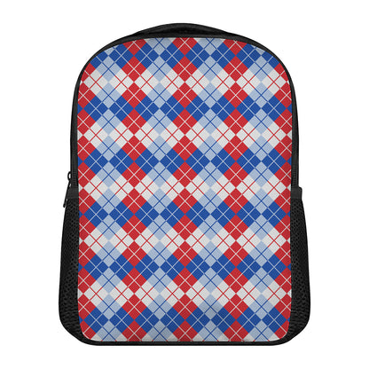 American Argyle Pattern Print Casual Backpack