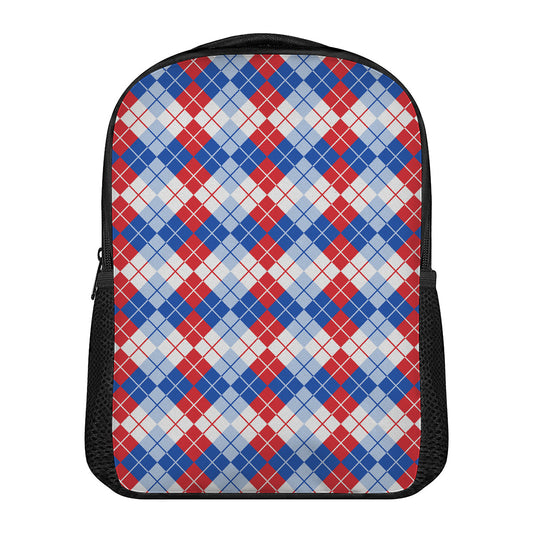 American Argyle Pattern Print Casual Backpack