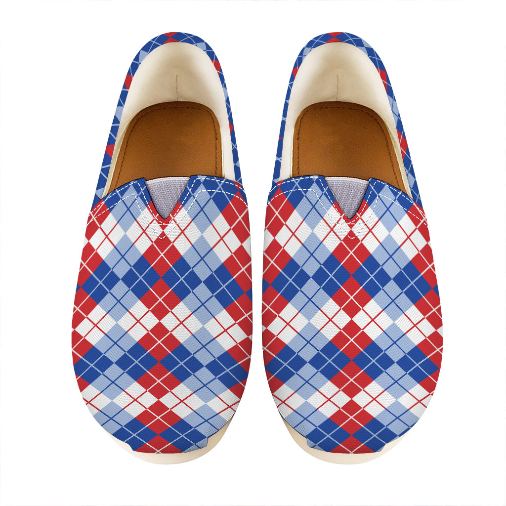 American Argyle Pattern Print Casual Shoes