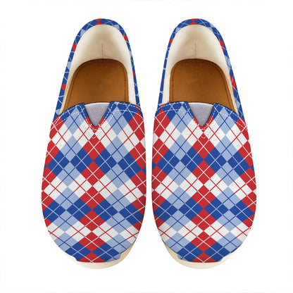 American Argyle Pattern Print Casual Shoes
