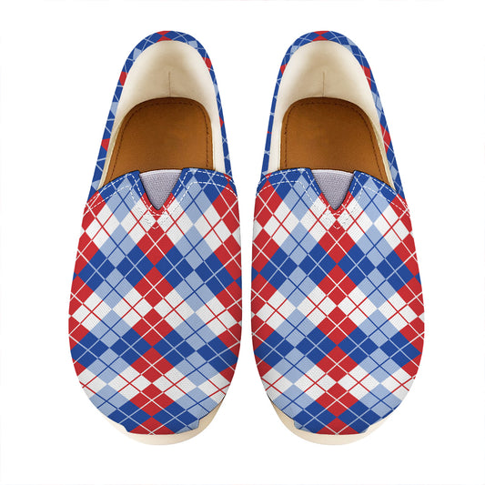 American Argyle Pattern Print Casual Shoes