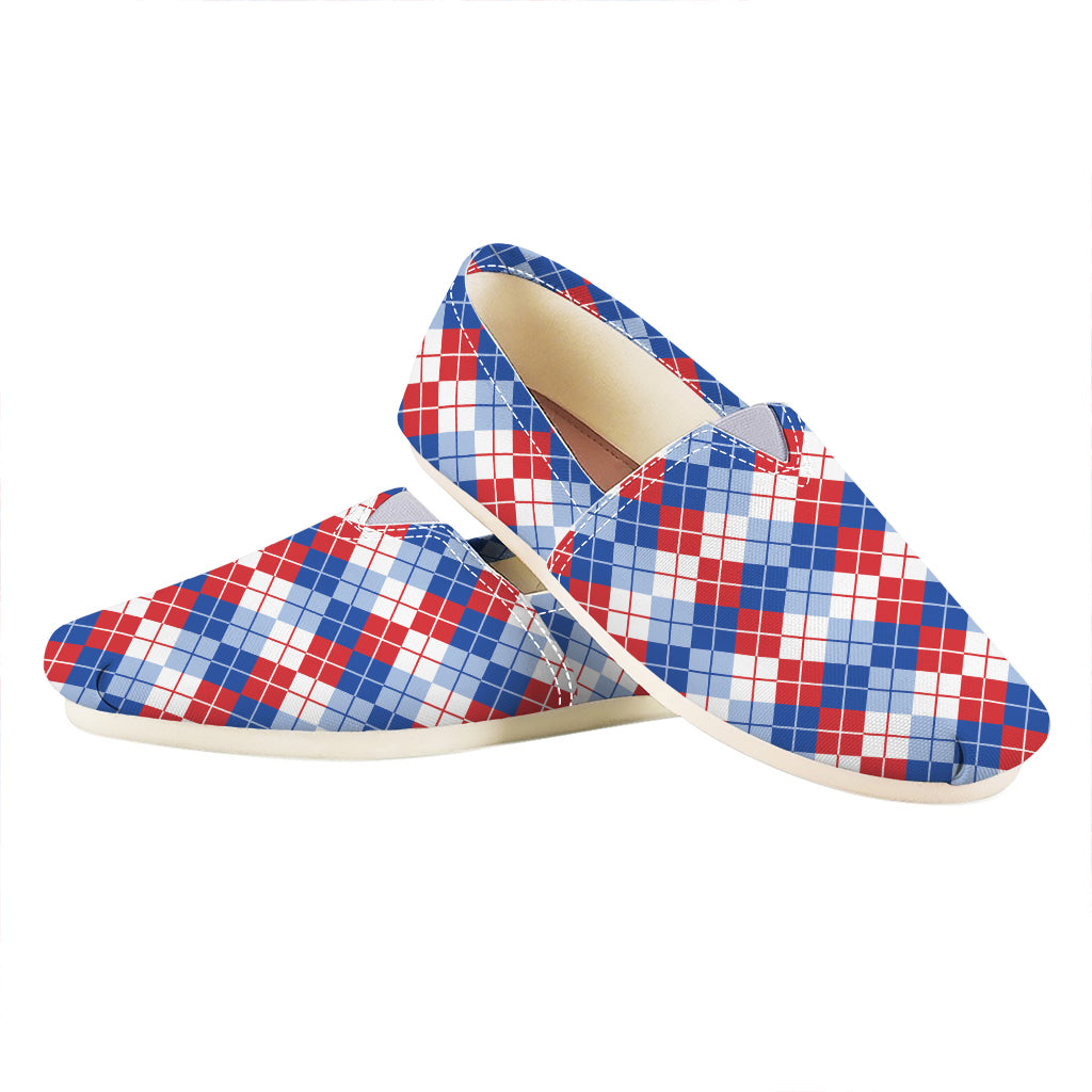 American Argyle Pattern Print Casual Shoes