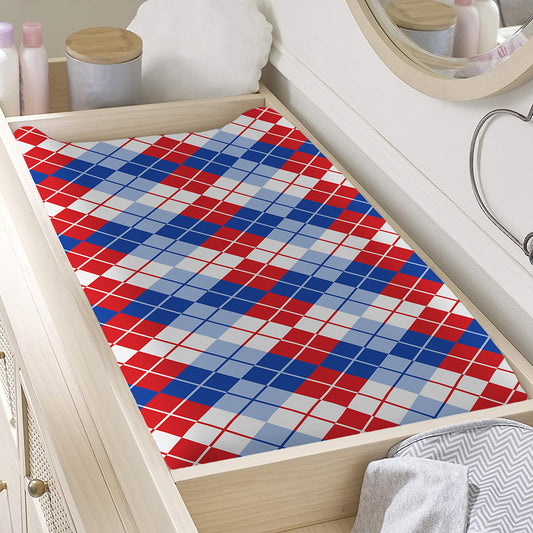 American Argyle Pattern Print Changing Pad Cover