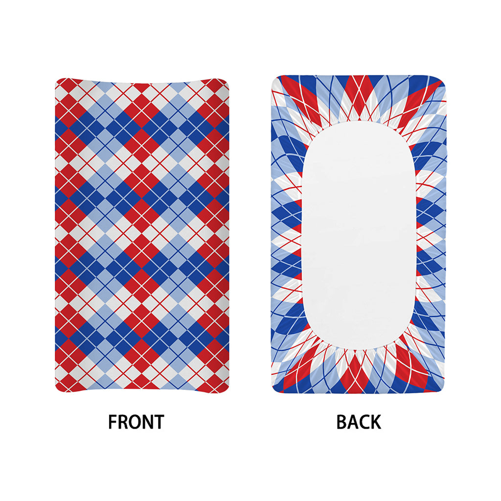 American Argyle Pattern Print Changing Pad Cover