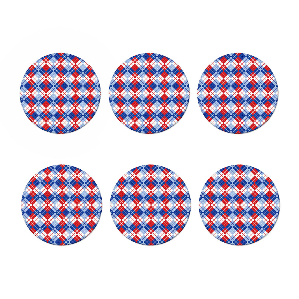 American Argyle Pattern Print Coaster Set