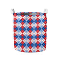 American Argyle Pattern Print Collapsible Laundry Basket