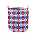 American Argyle Pattern Print Collapsible Laundry Basket