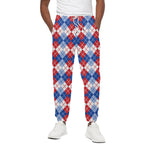 American Argyle Pattern Print Cotton Pants