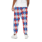 American Argyle Pattern Print Cotton Pants