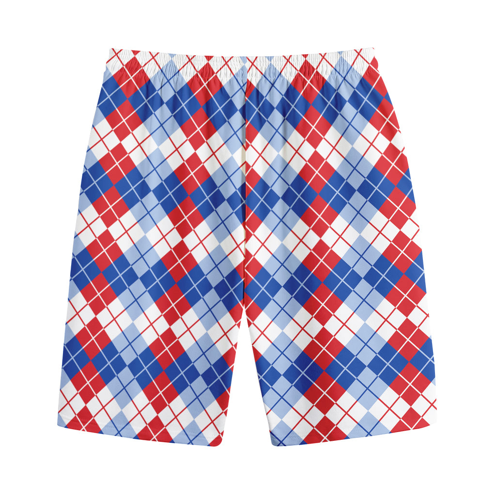 American Argyle Pattern Print Cotton Shorts