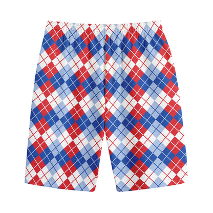 American Argyle Pattern Print Cotton Shorts