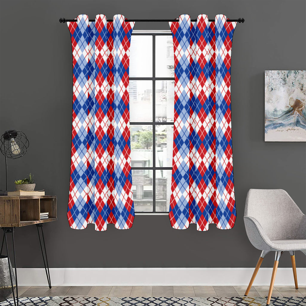 American Argyle Pattern Print Curtain