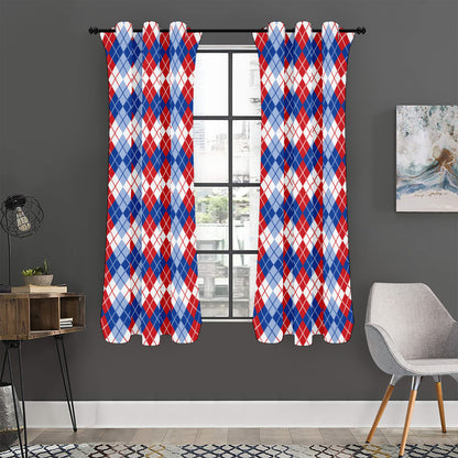 American Argyle Pattern Print Curtain