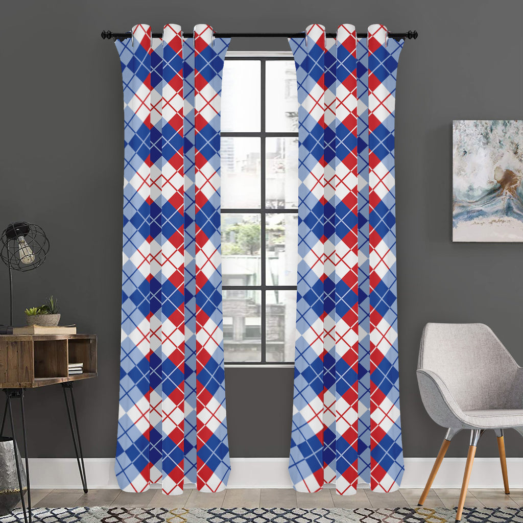 American Argyle Pattern Print Curtain