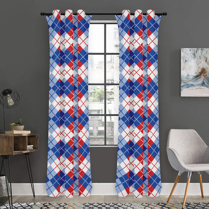 American Argyle Pattern Print Curtain