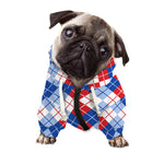 American Argyle Pattern Print Dog Zip Up Hoodie