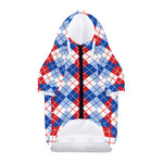 American Argyle Pattern Print Dog Zip Up Hoodie