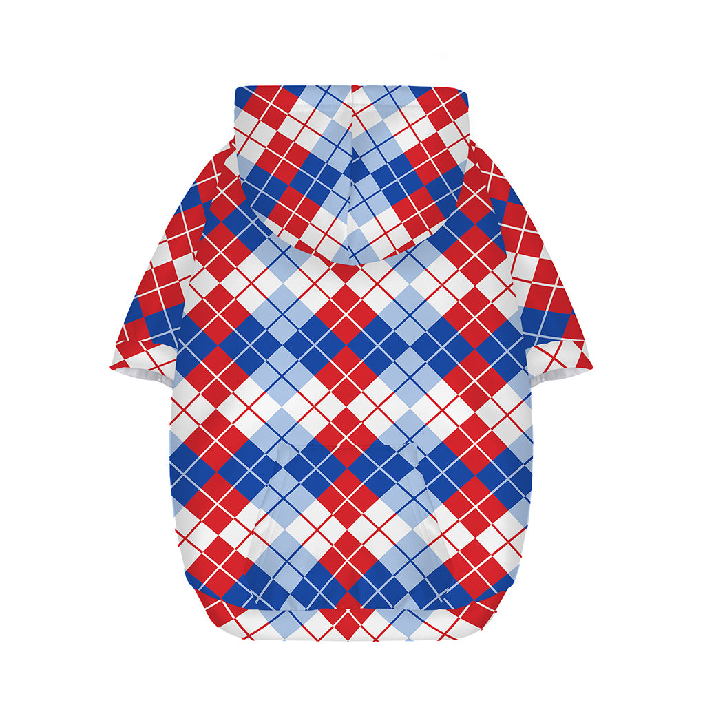 American Argyle Pattern Print Dog Zip Up Hoodie