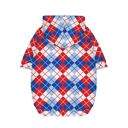 American Argyle Pattern Print Dog Zip Up Hoodie