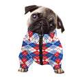 American Argyle Pattern Print Dog Zip Up Jacket