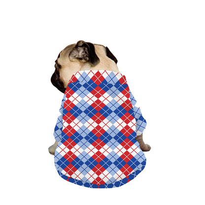 American Argyle Pattern Print Dog Zip Up Jacket