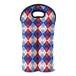 American Argyle Pattern Print Double Neoprene Wine Tote