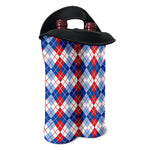 American Argyle Pattern Print Double Neoprene Wine Tote