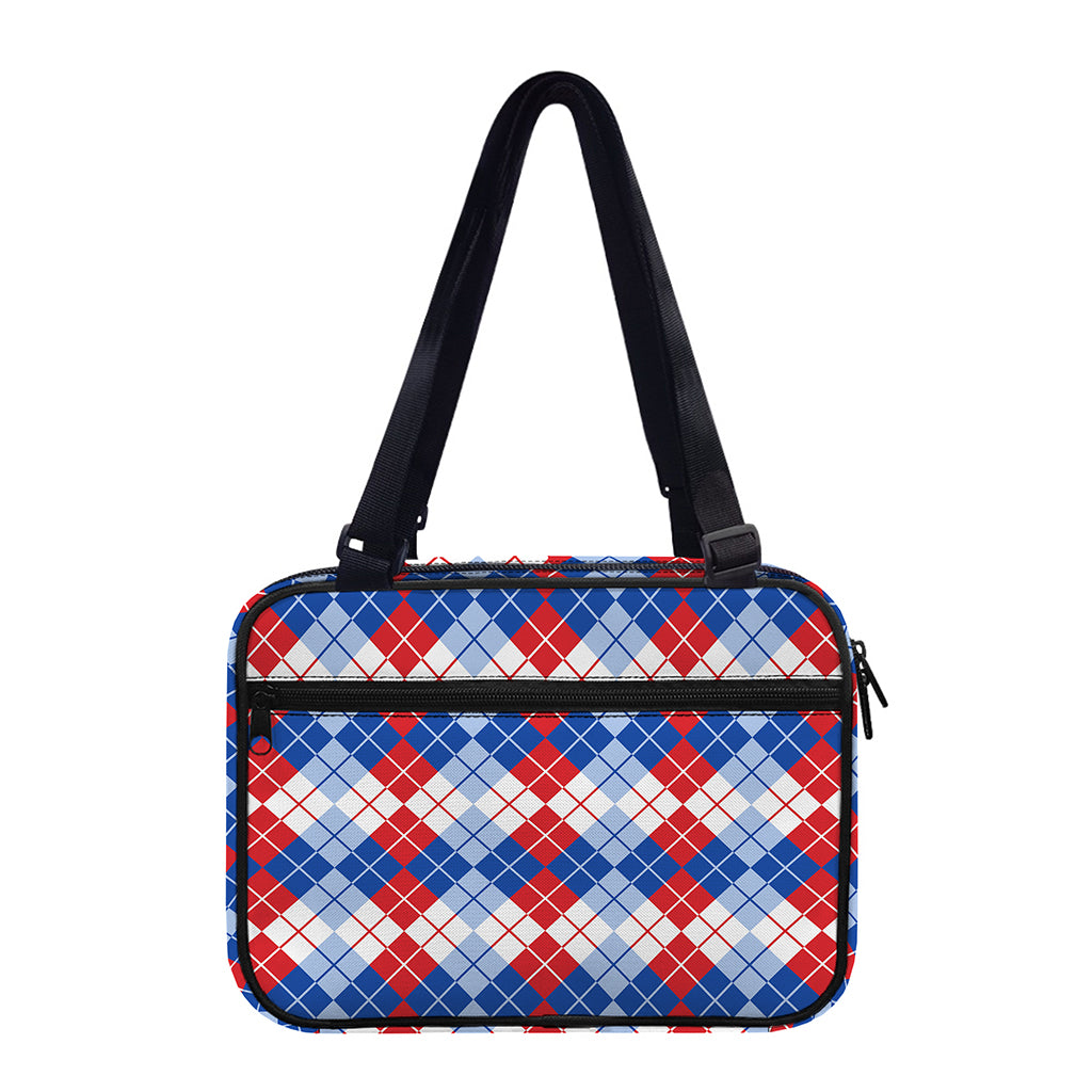 American Argyle Pattern Print Double Strap Bible Bag