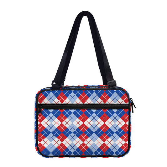 American Argyle Pattern Print Double Strap Bible Bag