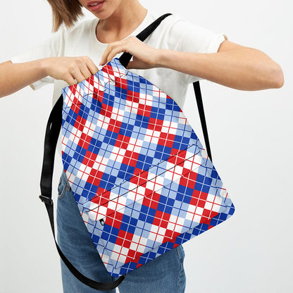 American Argyle Pattern Print Drawstring Backpack