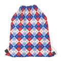 American Argyle Pattern Print Drawstring Bag