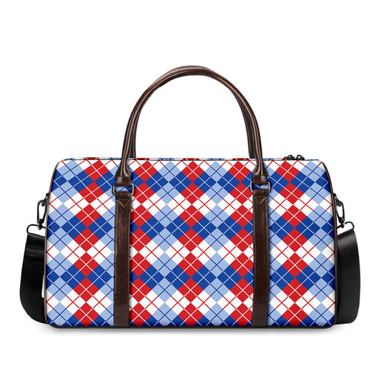 American Argyle Pattern Print Duffle Bag