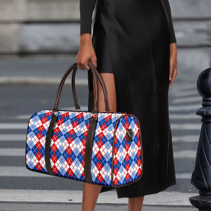 American Argyle Pattern Print Duffle Bag