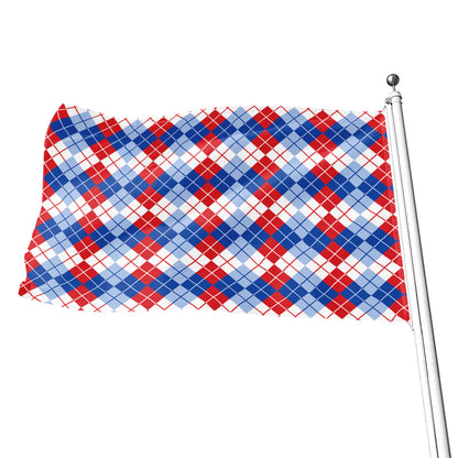 American Argyle Pattern Print Flag